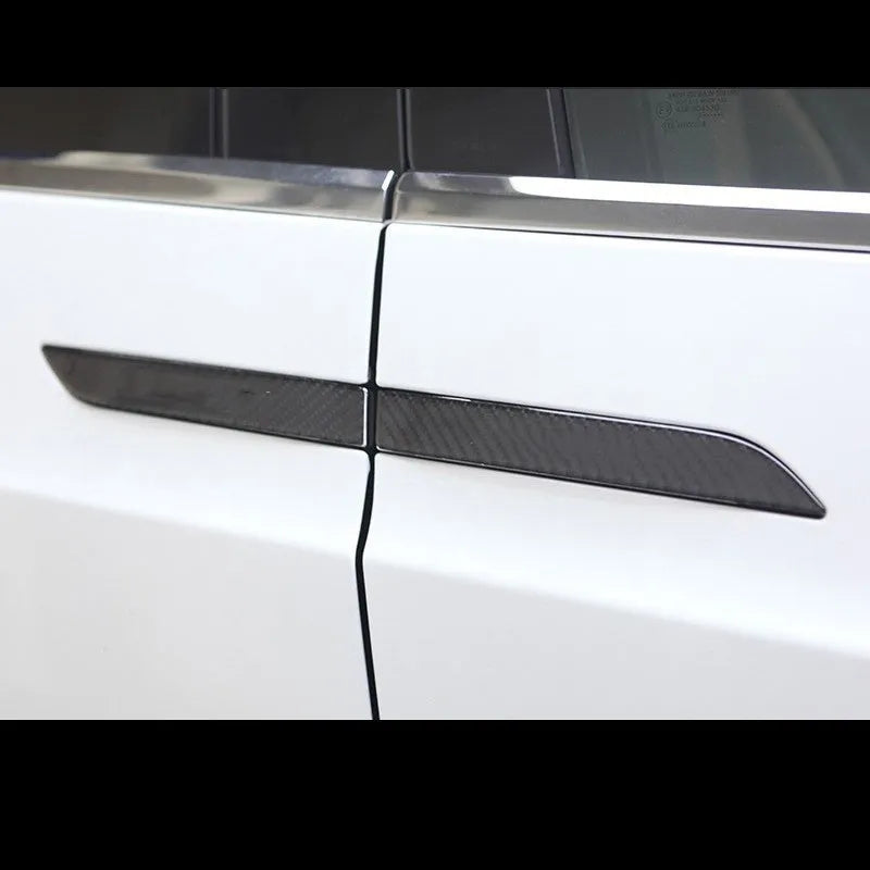 Carbon fibre door handle adhesive stickers for Tesla Model S scratch protection