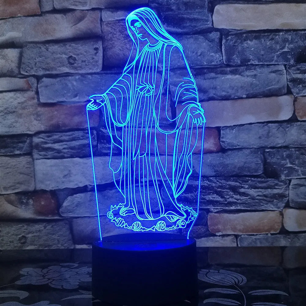 3D LED night light with stereoscopic ring pattern and colour changing options on ABS base