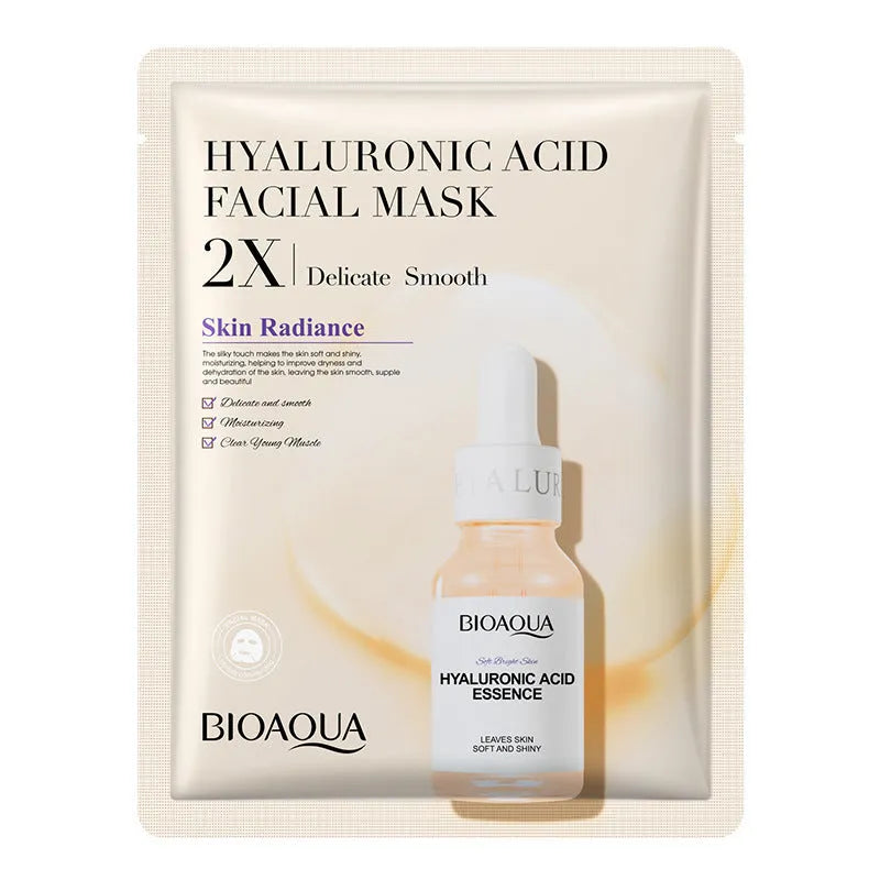 Single use sheet mask pack for face with collagen hyaluronic acid gel formula