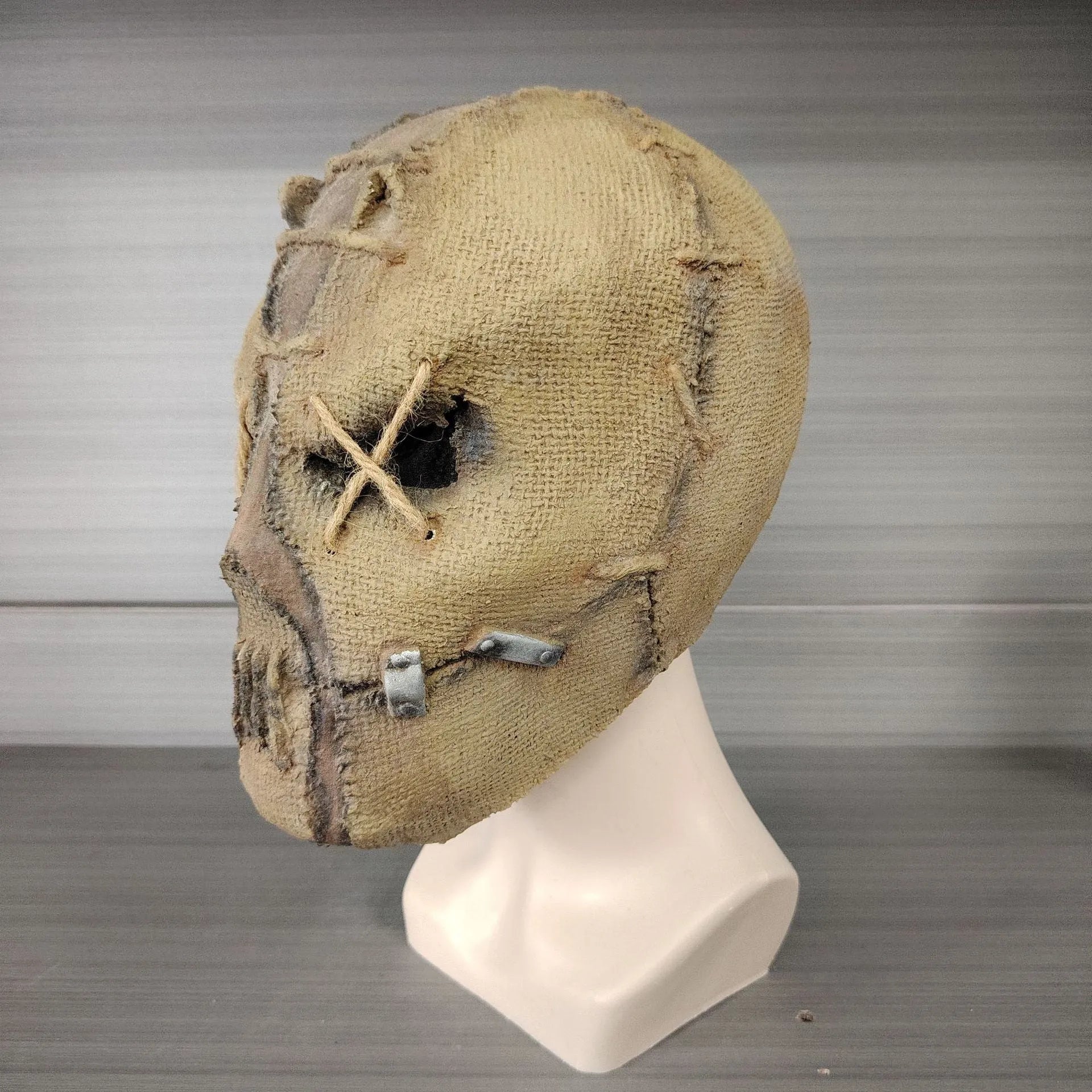 Latex horror mask with scar skull design for Halloween costumes