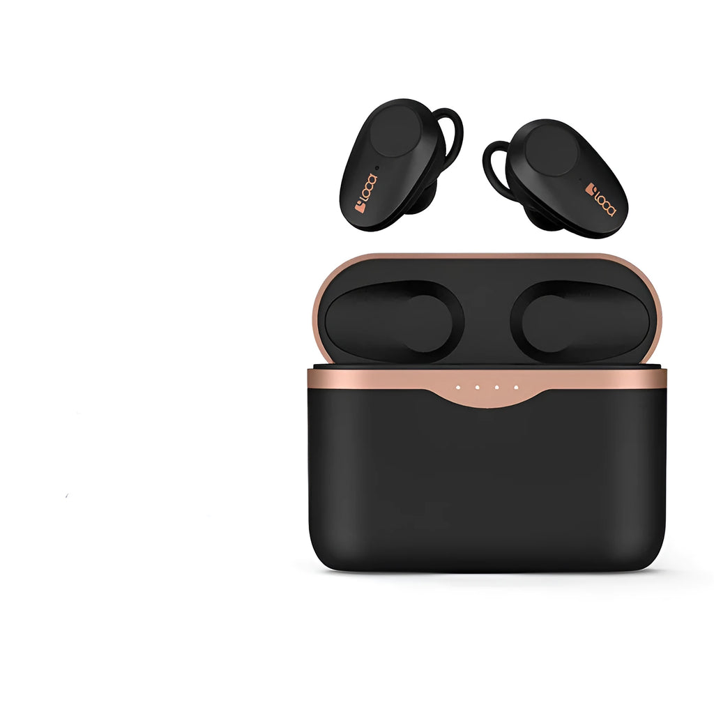 Wireless Bluetooth headset with ANC, black, featuring bilateral stereo and Type-C charging stand