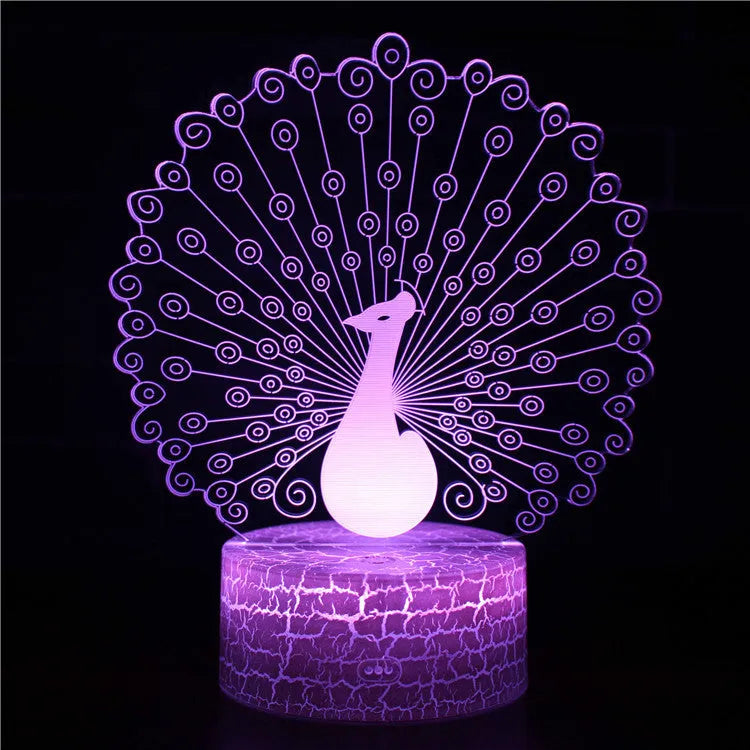Acrylic 3D USB table lamp with colourful touch control and ABS base