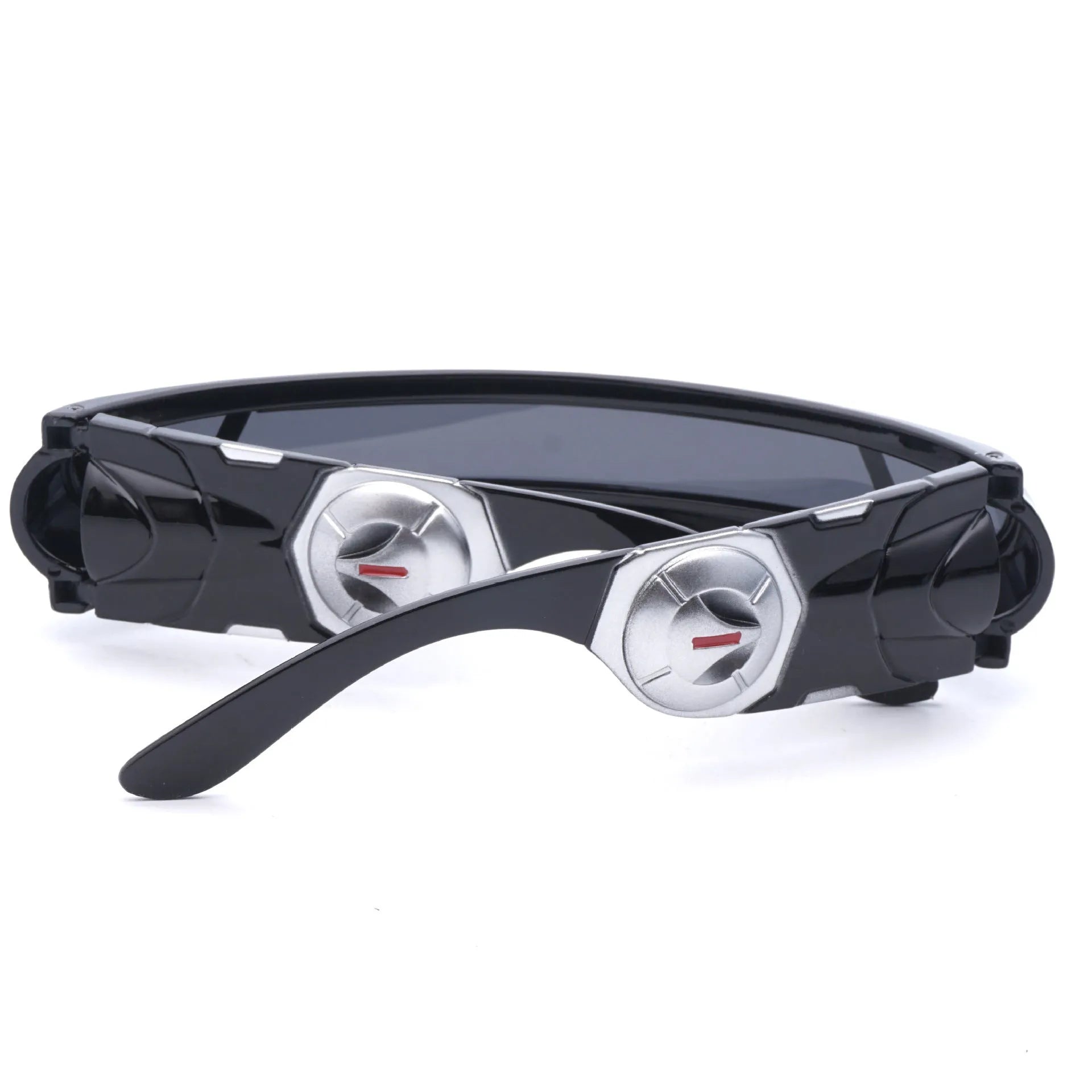 Black polarised sports sunglasses with full rim PC frames showing mercury lens colour options