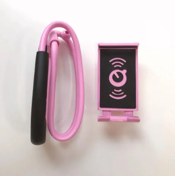 360-degree rotating universal smartphone holder in multiple colours on a wooden desk