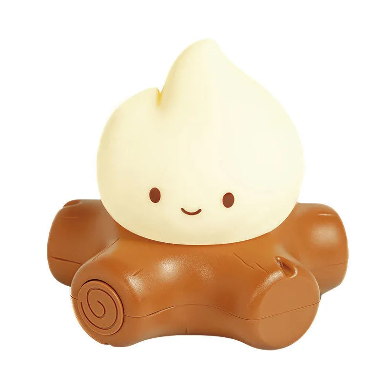 Silicone small fire pile cartoon night light with ABS shade showing yellow illumination