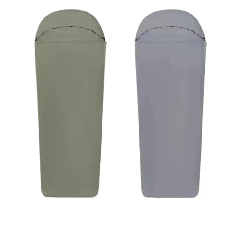 Blue and green lightweight nylon mummy sleeping bag for adult camping