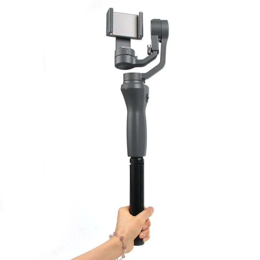 Black aluminium alloy mobile phone tripod with PTZ stabilizer for iPhone photography