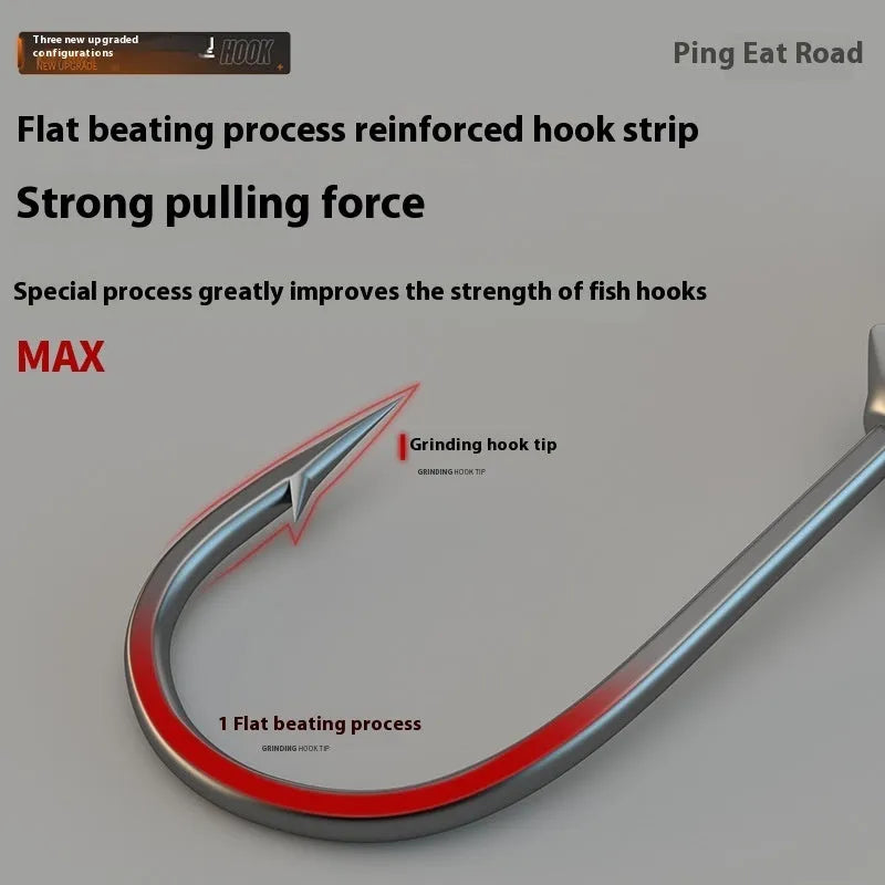 50-piece enhanced jig hooks with lead heads and four-times stronger construction