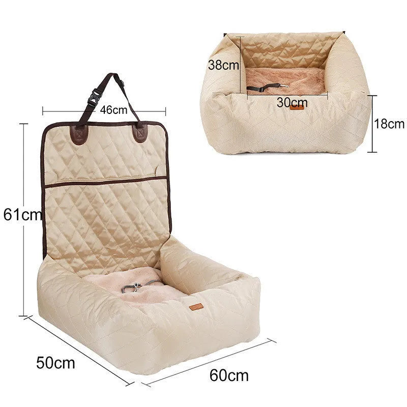 Pet car nest mat in black non-slip Oxford cloth with waterproof surface for dogs