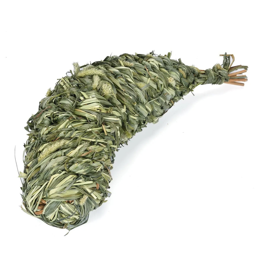 Timothy grass pet chew toy shaped like an apple for rabbits and guinea pigs