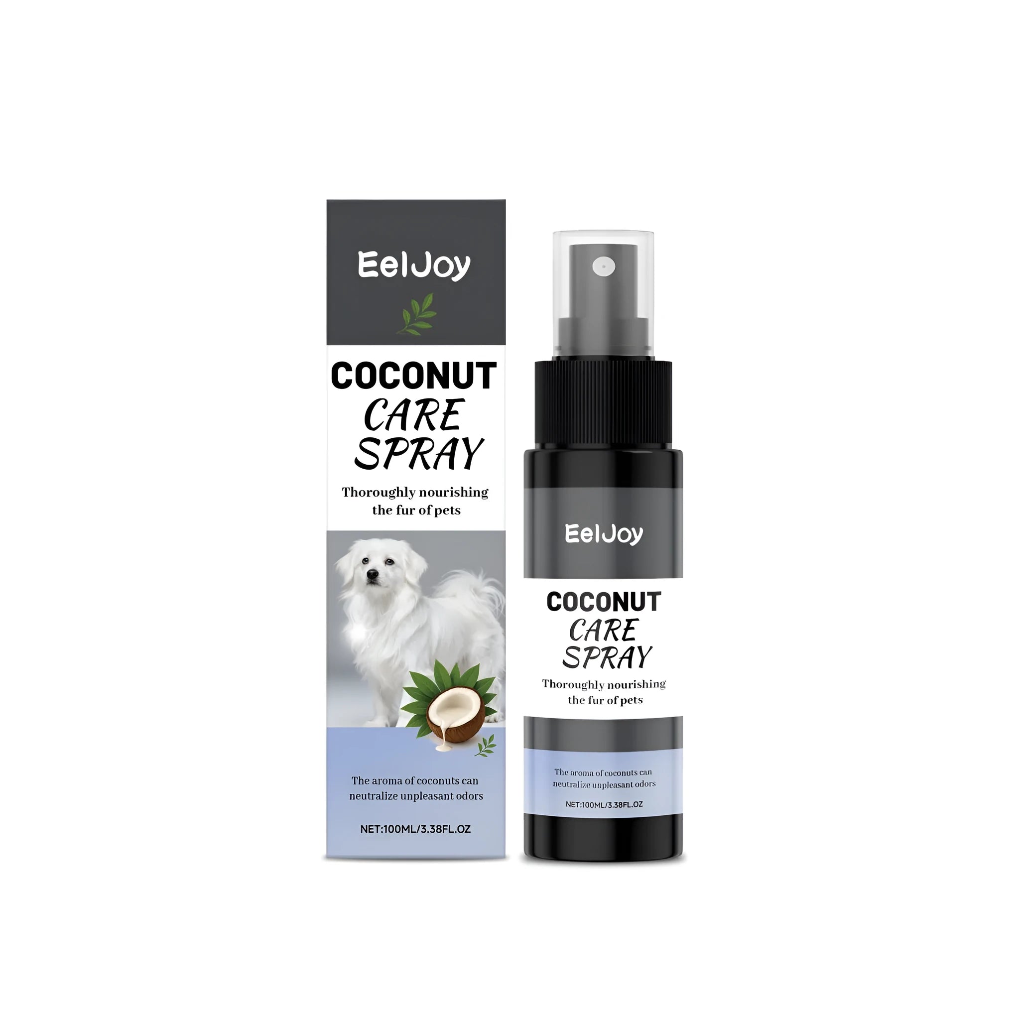 Coconut care spray for pets 100ml bottle with keratin and coconut fruit extract