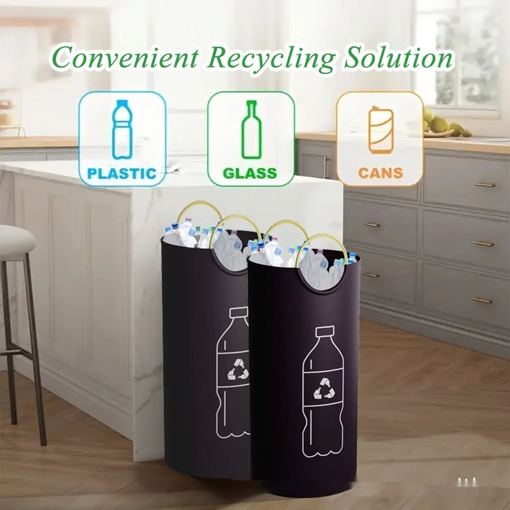 Round portable trash can with 38cm diameter opening and 72cm height