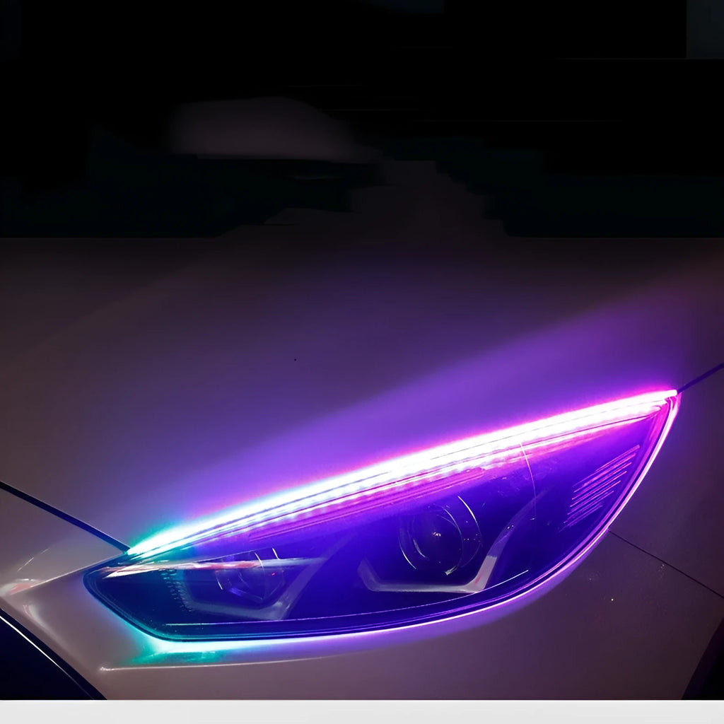 Universal RGB LED daytime running lights with remote control in 30cm, 45cm, and 60cm size options