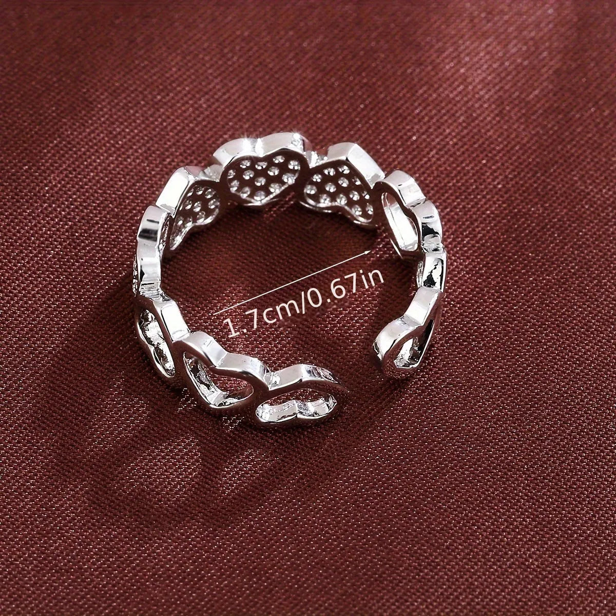 Adjustable heart couple rings in gold and silver colour with geometric design