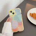 Minimalist contrast colour TPU silicone phone case with yellow edge for iPhone 14 Plus