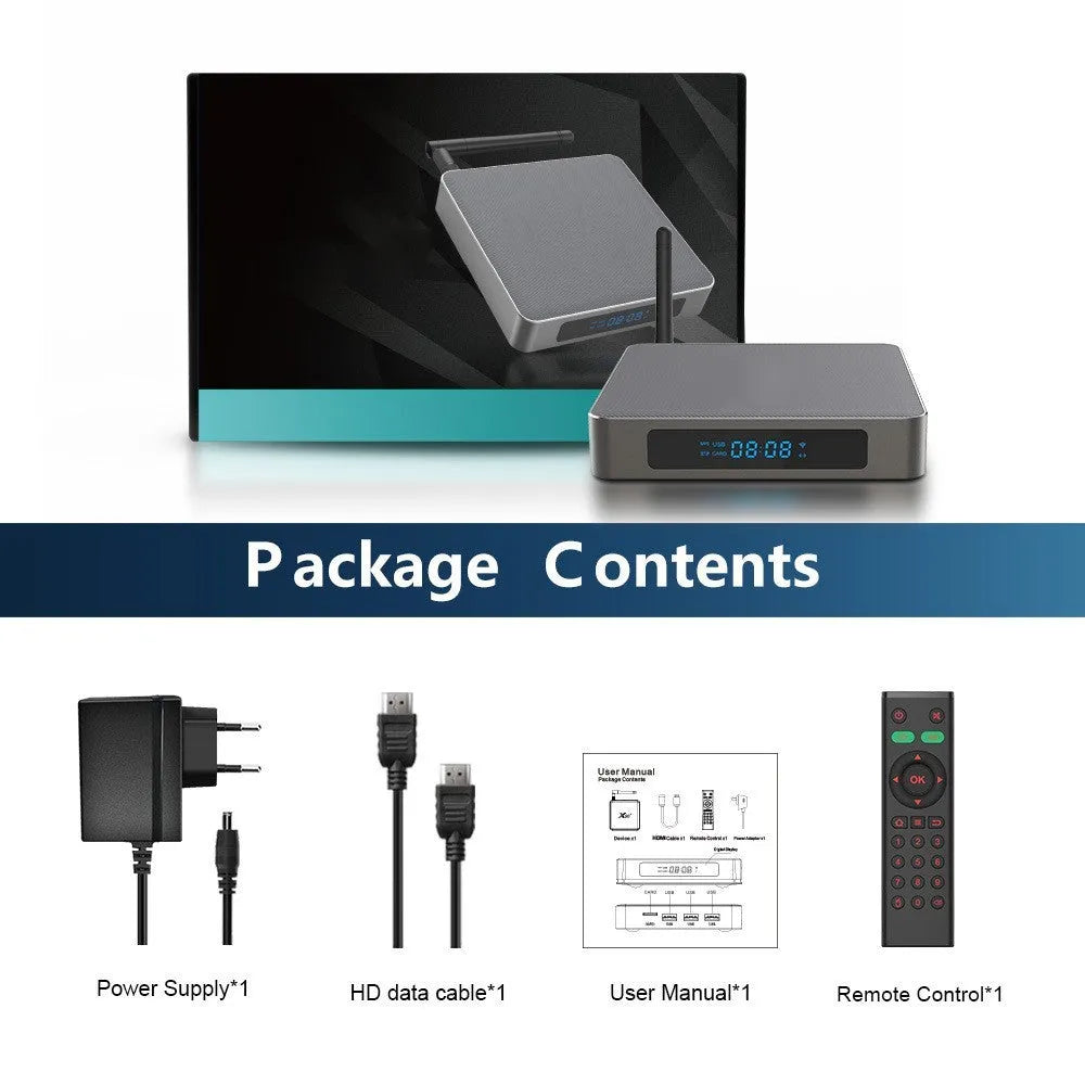 Bluetooth 8K Android set-top box with HDMI port and compact design