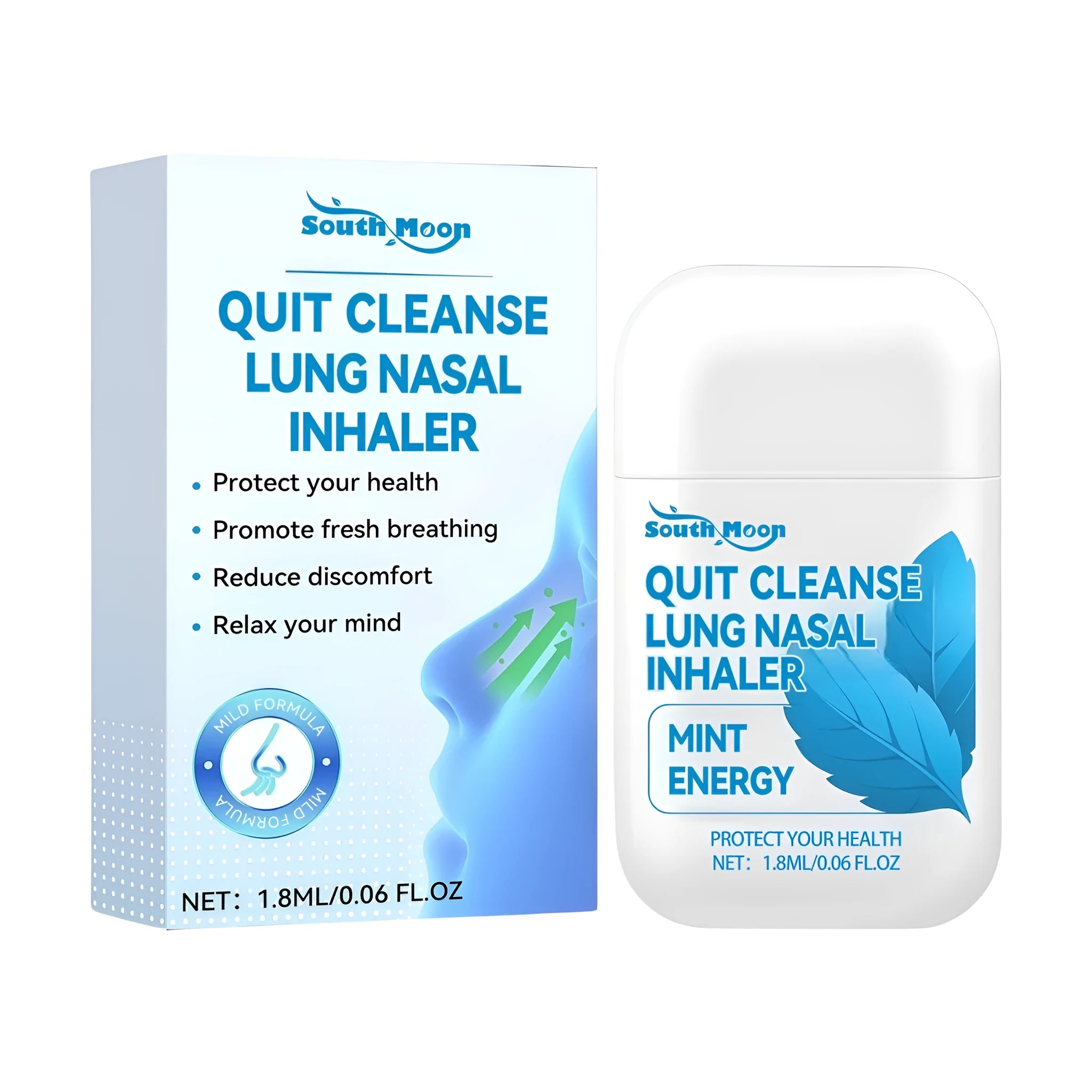 Quit Cleanse Lung Nasal Inhaler with 1.8ml capacity and nasal aspirator