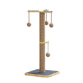 Windmill-style cat climbing frame toy with a hanging ball, made from pine wood and carpet leather.