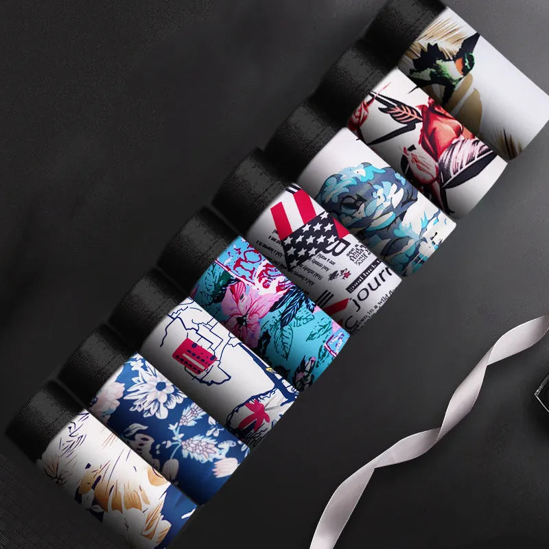 Men's plus size personalised boxers in ice silk fabric showing mid waist design and colour options.