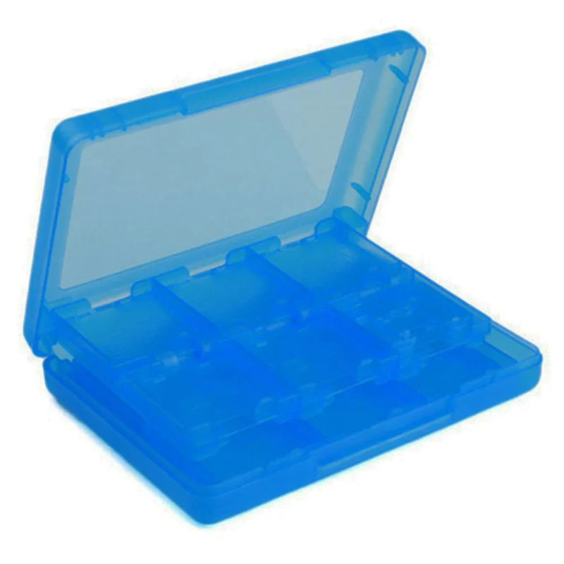 PP plastic 24-slot game card storage box for NDS and 3DS in black with 24 cartridge slots visible