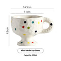 Handmade irregular ceramic mug in solid colour with modern simplicity style