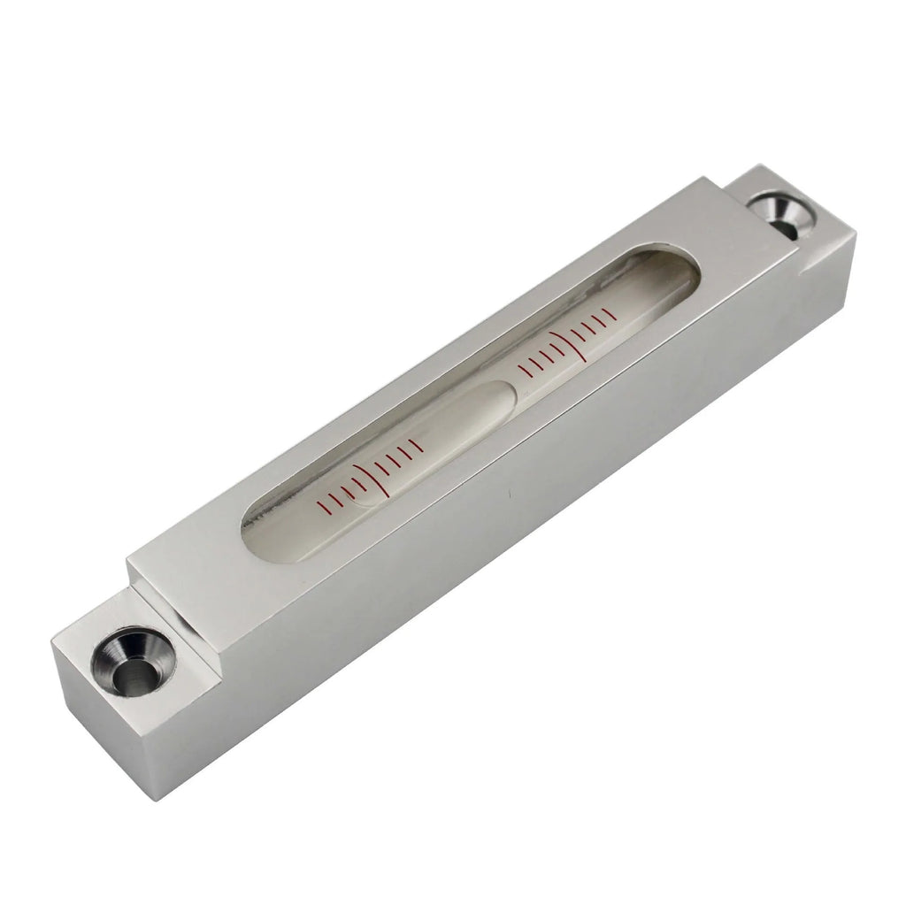 Metal and glass precision mini spirit level measuring 132mm, for machine tool and decoration alignment.