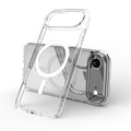 Transparent magnetic phone case for iPhone 17 series showing clear design with integrated magnetic elements