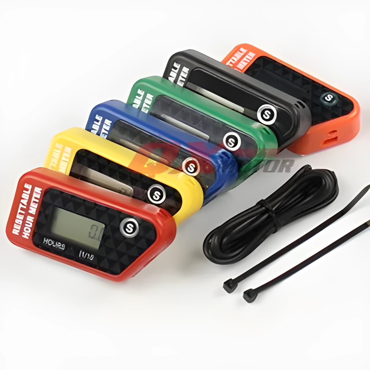 Black waterproof LCD maintenance reminder timer for vehicle and generator service intervals