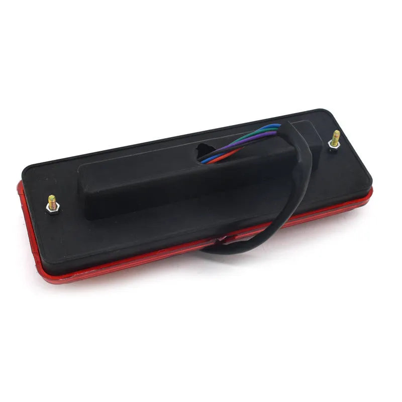 Black electric tricycle taillight measuring 200mm by 70mm with integrated shell design