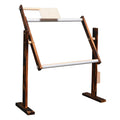 Vertical desktop solid pine wood cross stitch frame in log colour small size with height adjustment