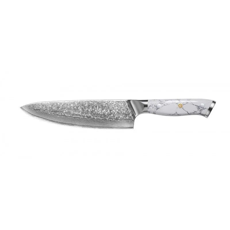 Damascus pattern VG10 steel combined chef's knife with 21cm blade for multiple kitchen cutting functions