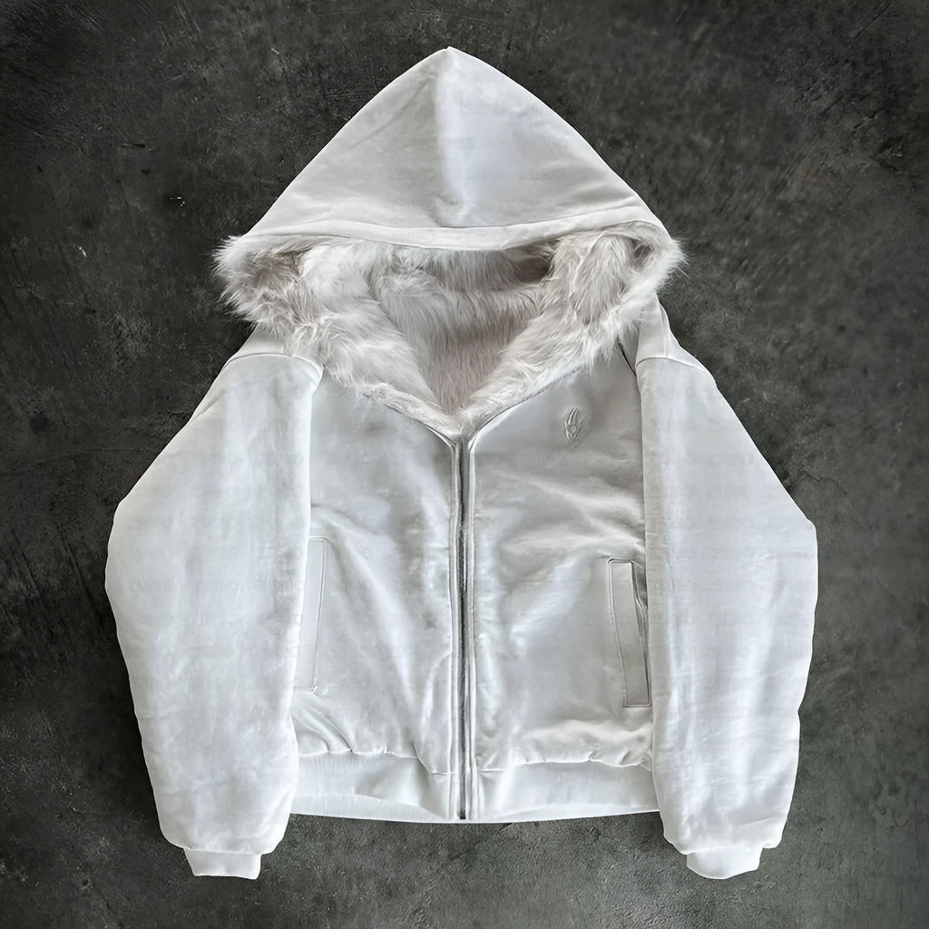 Baggy coat in white or black with loose cardigan style and long sleeves