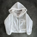 Baggy coat in white or black with loose cardigan style and long sleeves