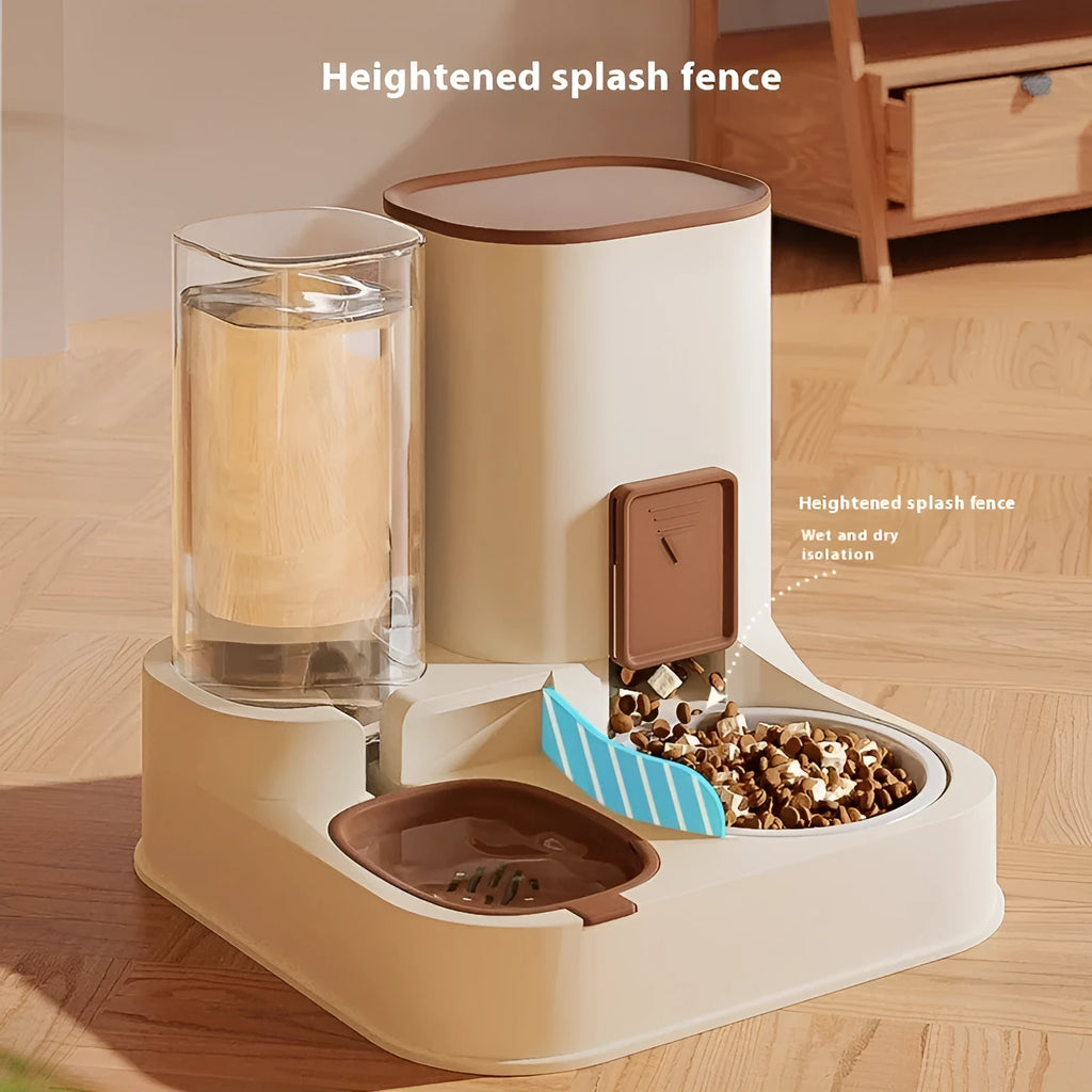 Automatic pet feeder for dogs and cats with anti-black chin bowl in grass green
