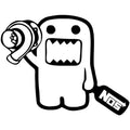 Cartoon design car sticker in black or white colour, PVC material, 15cm by 12cm size for vehicle decoration