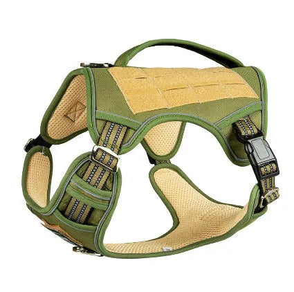 Tactical working dog chest strap in Oxford cloth with metal ring, available in black, khaki, yellow camo, forest camo, olive green, sizes M L XL