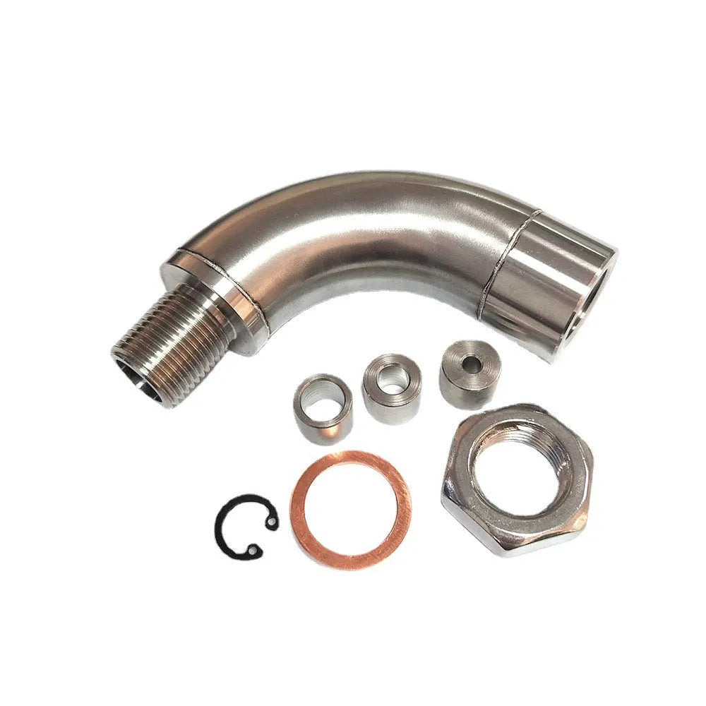 Automotive M18 x 1.5 temperature sensor adapter with gas flow cross-over valve