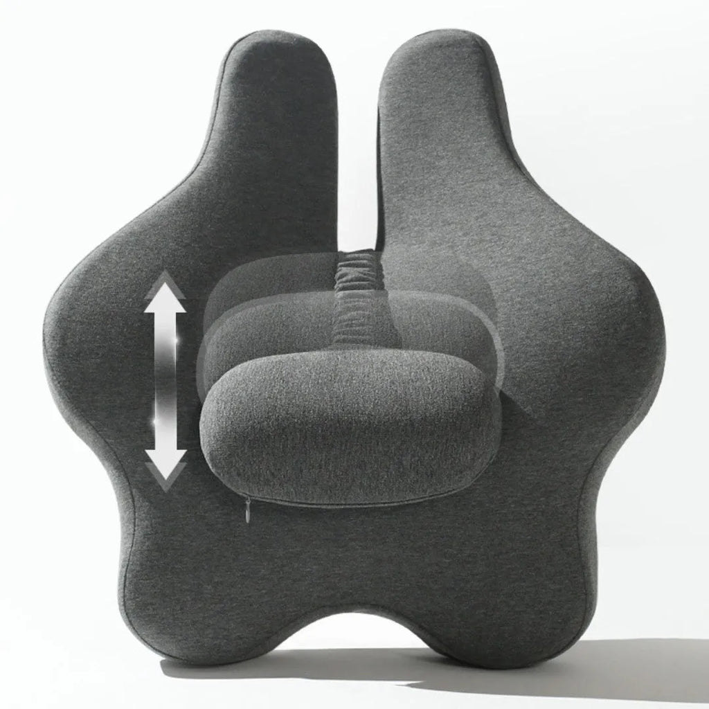 Adjustable memory foam car cushion waist support 50x47x9cm in solid colour black, dark gray, light gray, or pink
