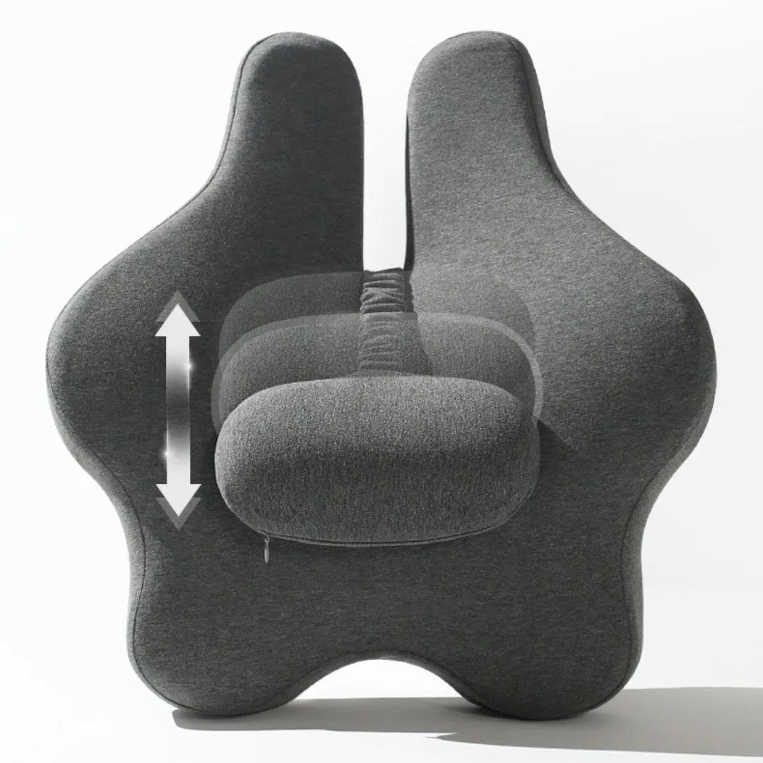 Adjustable memory foam car cushion waist support 50x47x9cm in solid colour black, dark gray, light gray, or pink