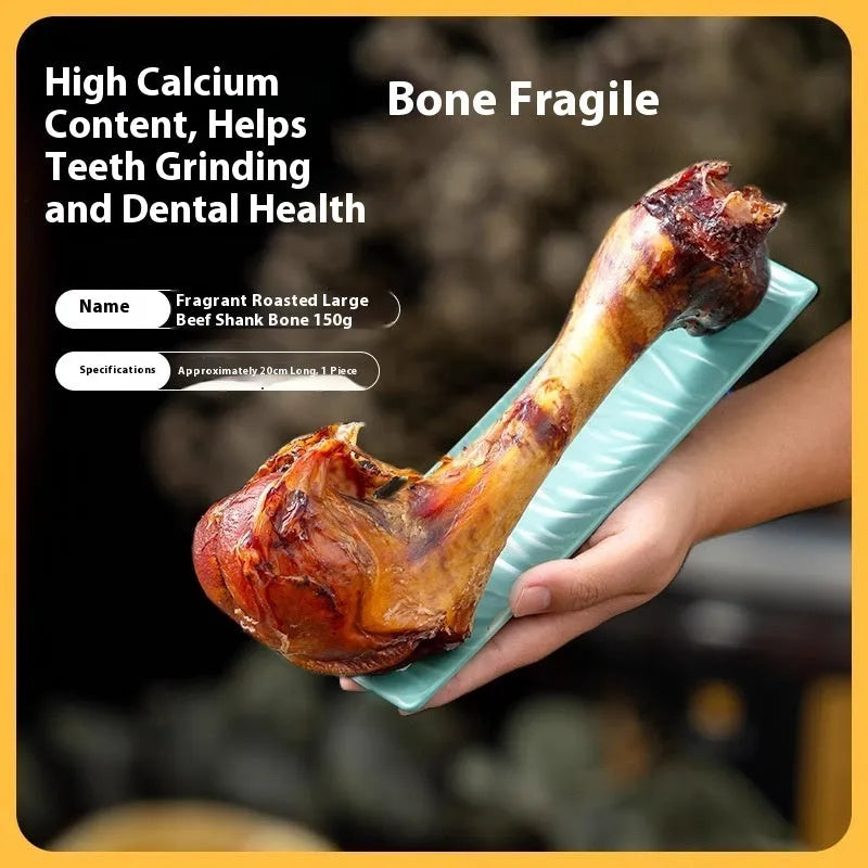 High-calcium roasted ox bone flavour puppy molar rod chew in large, medium, and small sizes.