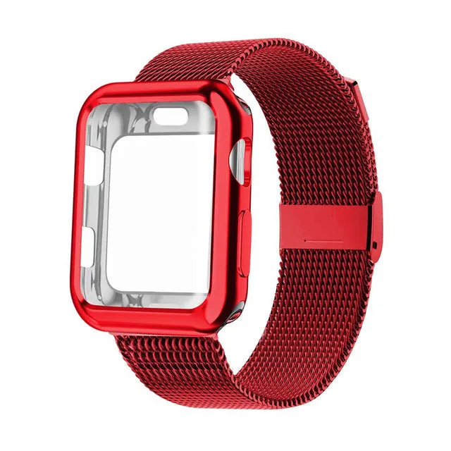 Magnetic Milanese metal Apple Watch band in multiple colours with adjustable clasp for 38mm 40mm 42mm 44mm models