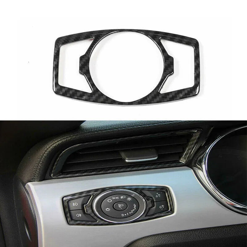 Carbon fibre pattern ABS plastic decorative patch for Ford F150 Raptor headlight control panel