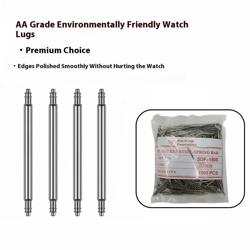 Watch repair spring shaft parts in sizes 21mm, 22mm, 23mm, 24mm, 25mm, and 26mm.