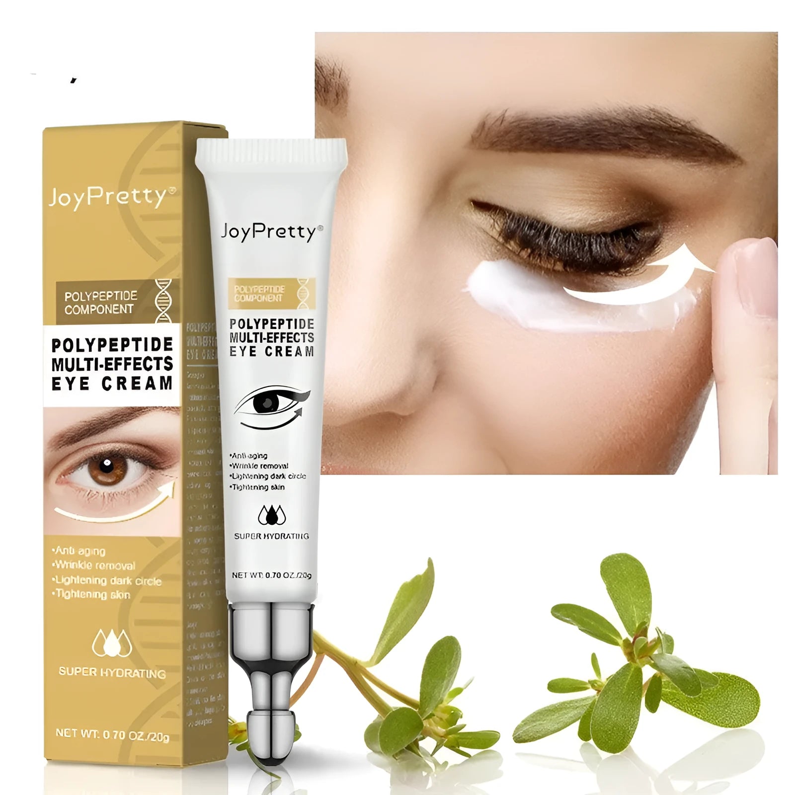 Anti dark circle peptide eye cream in 20g container for under-eye treatment