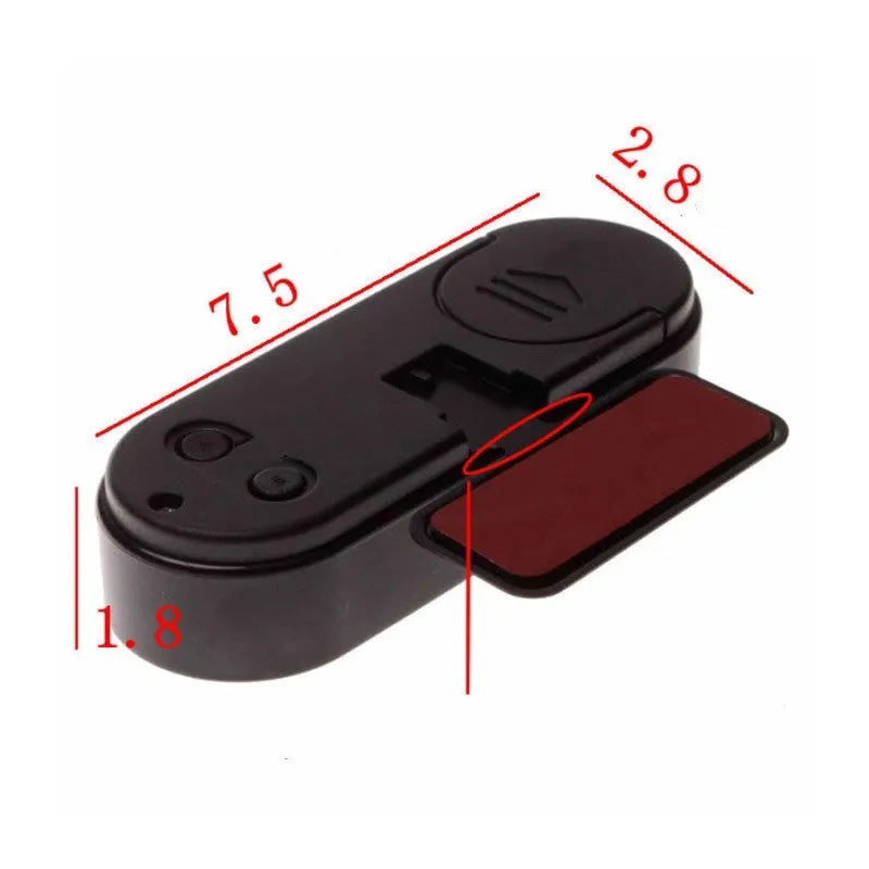 Black electronic car clock thermometer with luminous LED display showing time and temperature