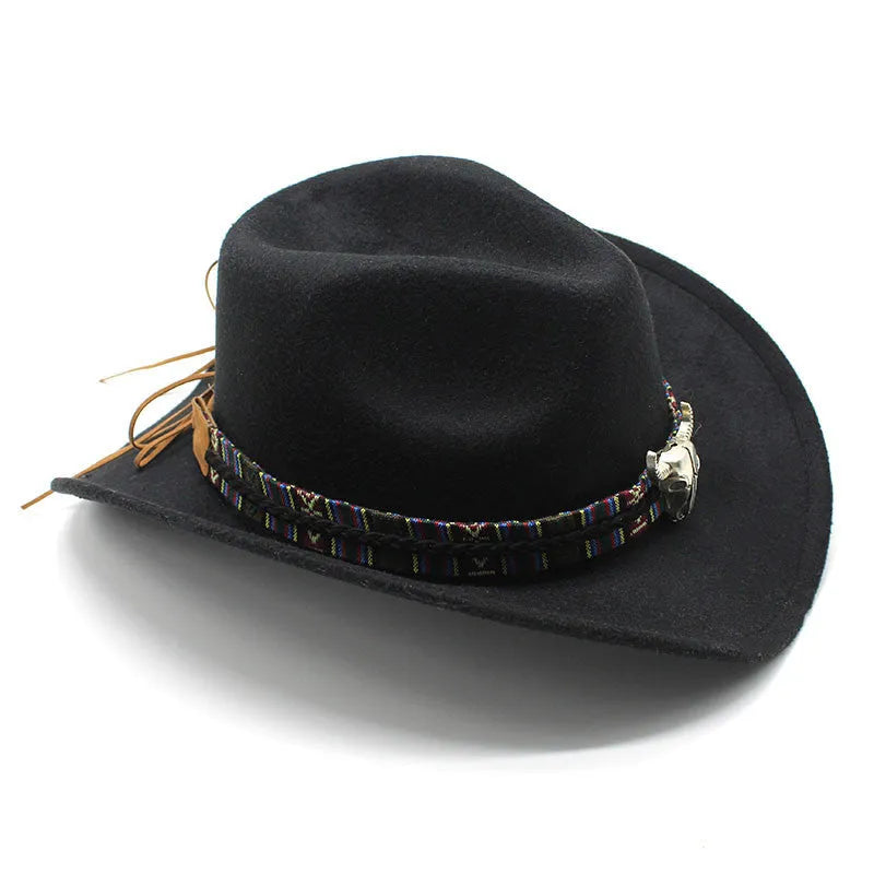 Western cowboy hat with bell crown in wool blend fabric available in multiple colours