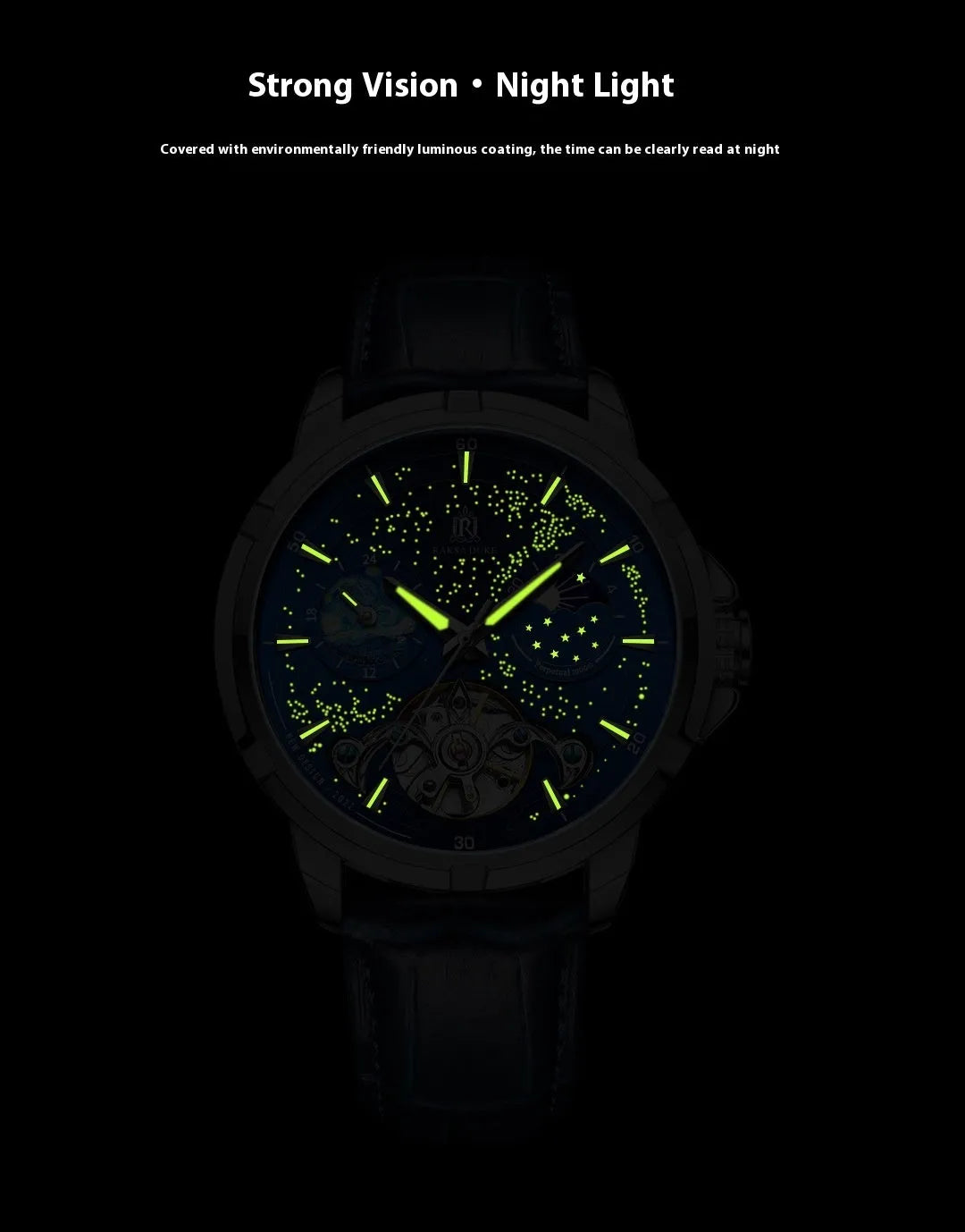 Men's blue dial automatic mechanical watch with stainless steel case and date window