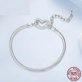 Sterling silver simple love basic bracelet with one heart charm, BSB213 colour, electroplated finish