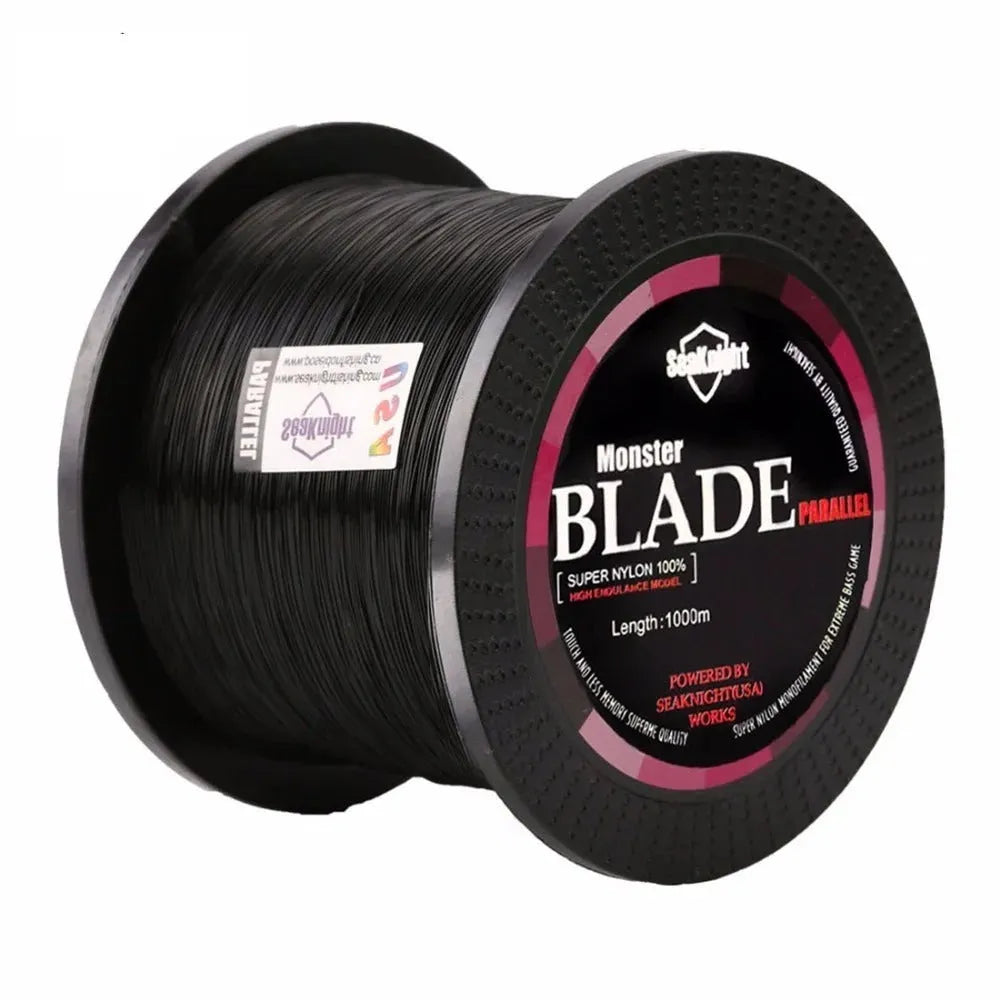 Seaknight 1000 metre spool of nylon monofilament fishing line showing colour and diameter options