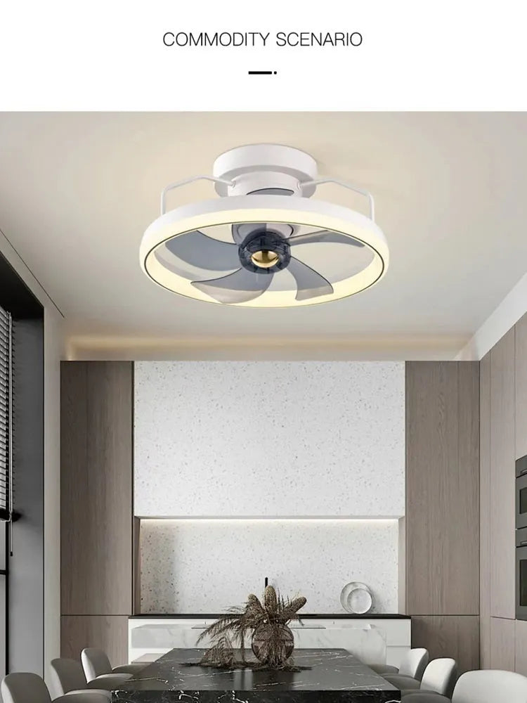 500mm diameter overhead fan lamp with integrated light in modern simple design